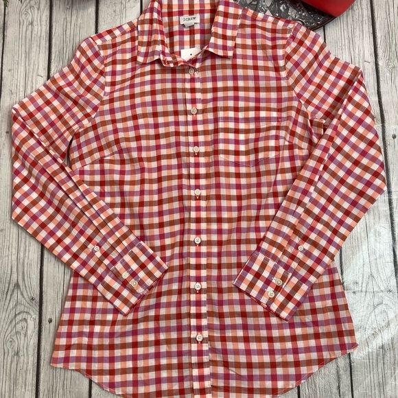 NWT J. Crew Gingham Button Down Shirt - Picture 5 of 13